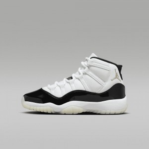 Nike Air Jordan 11 Retro Lasten Kengät Valkoinen Mustat Metal Kultaiset | 827NXRSHL