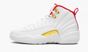 Nike Air Jordan 12 GS 'FIBA' Lasten Kengät Valkoinen Punainen Metal | 784ZHOWRE