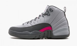 Nike Air Jordan 12 Retro GG 'Wolf Grey / Vivid Pink' Lasten Kengät Harmaat Pinkki Harmaat | 230GJUEYC