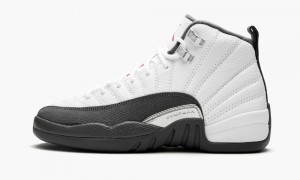 Nike Air Jordan 12 Retro GS 'Dark Grey' Lasten Kengät Valkoinen Punainen Tummanharmaat | 098BEDQTU