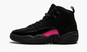 Nike Air Jordan 12 Retro GS Lasten Kengät Mustat Tummanharmaat Pinkki | 803NXJKCL