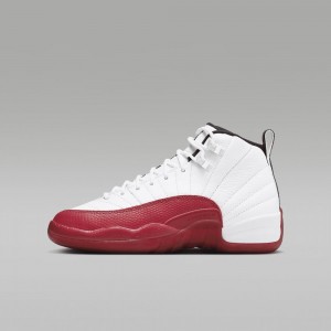 Nike Air Jordan 12 Retro Lasten Kengät Valkoinen Punainen Mustat | 059FQNIWD