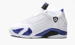 Nike Air Jordan 14 Retro PS 'Hyper Royal' Lasten Kengät Valkoinen Mustat Kuninkaallinen Sininen | 687GJOPYK