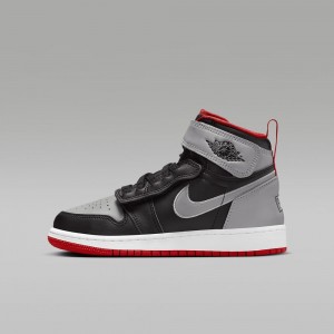 Nike Air Jordan 1 Hi FlyEase Lasten Kengät Mustat Harmaat Punainen | 259PAVRMZ