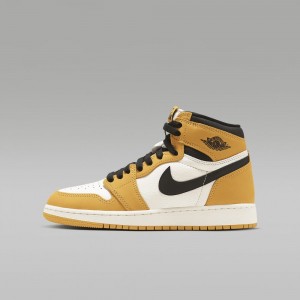 Nike Air Jordan 1 High OG Lasten Kengät Keltainen Valkoinen | 894PNHISF