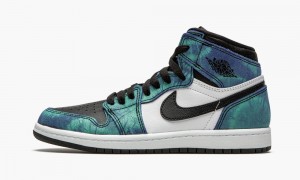 Nike Air Jordan 1 High OG PS 'Tie-Dye' Lasten Kengät Valkoinen Mustat Vihreä | 285DYBTMR