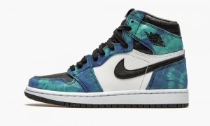 Nike Air Jordan 1 High 'Tie-Dye' Naisten Kengät Valkoinen Mustat Vihreä | 681QOYADN