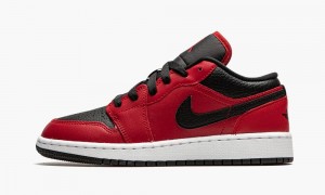 Nike Air Jordan 1 Low 'Black Pebbled' Lasten Kengät Punainen Mustat Valkoinen | 984QYRCEO