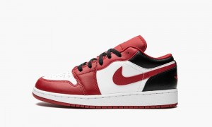 Nike Air Jordan 1 Low GS Lasten Kengät Valkoinen Punainen Mustat | 486IGDLSE