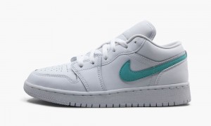 Nike Air Jordan 1 Low (GS) 'Multicolor Swoosh' Lasten Kengät Valkoinen Monivärinen Vaaleanturkoosi | 153JNLZQM