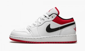 Nike Air Jordan 1 Low GS 'White / Gym Red' Lasten Kengät Valkoinen Punainen Mustat | 721KOTLWV