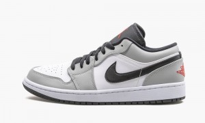 Nike Air Jordan 1 Low 'Light Smoke Grey' Miesten Kengät Harmaat Punainen Valkoinen | 781MADRIV