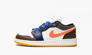 Nike Air Jordan 1 Low MMD BG 'Multicolor Grid' Lasten Kengät Valkoinen Vaaleanmango Mustat | 026AGVIYZ