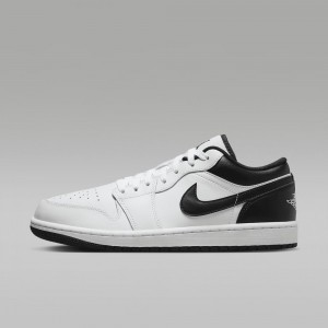 Nike Air Jordan 1 Low Miesten Kengät Valkoinen Mustat | 763RSDFUP