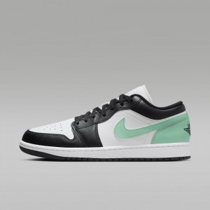 Nike Air Jordan 1 Low Naisten Kengät Mustat Valkoinen Vihreä | 109UTPLSR
