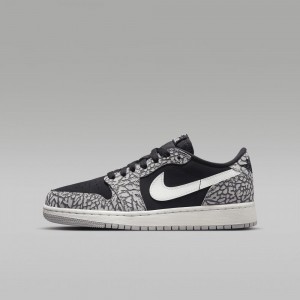 Nike Air Jordan 1 Low OG Lasten Kengät Mustat Valkoinen | 684GIPNHB