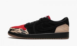 Nike Air Jordan 1 Low SP 'SoleFly - Carnivore' Miesten Kengät Mustat Beige Punainen | 536MAOVDS