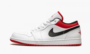 Nike Air Jordan 1 Low 'White / Gym Red' Miesten Kengät Valkoinen Punainen Mustat | 476LGYBCI