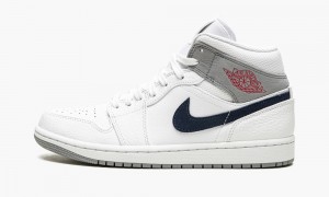 Nike Air Jordan 1 MID PI 'Paris' Miesten Kengät Valkoinen Laivastonsininen | 057CGTWOE
