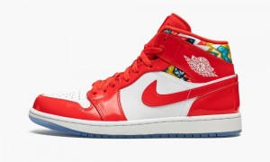 Nike Air Jordan 1 MID SE 'Barcelona Villa' Miesten Kengät Punainen Valkoinen | 385AXGOYU