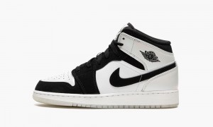 Nike Air Jordan 1 MID SE (GS) 'Diamond Shorts' Lasten Kengät Valkoinen Mustat | 769FJATSM