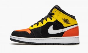 Nike Air Jordan 1 MID SE (GS) Lasten Kengät Mustat Oranssi | 241YSDRIK
