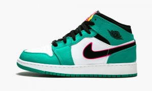 Nike Air Jordan 1 MID SE (GS) Lasten Kengät Vihreä Mustat Pinkki | 618ISDTMJ