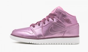Nike Air Jordan 1 MID SE GS 'Pink Rise' Lasten Kengät Pinkki Valkoinen Punainen | 536DWQUHJ