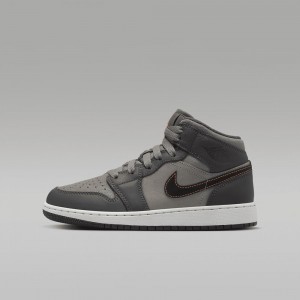 Nike Air Jordan 1 MID SE Lasten Kengät Harmaat | 467GFCDBE