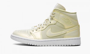 Nike Air Jordan 1 MID SE 'Lemon Yellow' Naisten Kengät Khaki Valkoinen Keltainen | 107KFHXCR