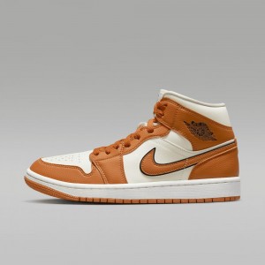 Nike Air Jordan 1 MID SE Naisten Kengät Ruskea Valkoinen | 845JMYNSP