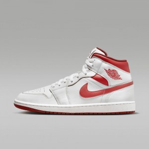 Nike Air Jordan 1 MID SE Naisten Kengät Valkoinen Punainen | 097SLEAUN