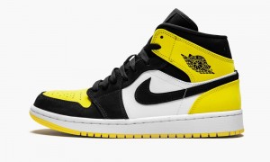 Nike Air Jordan 1 MID SE 'Yellow Varvas' Miesten Kengät Mustat Keltainen | 650RKFJBU