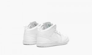 Nike Air Jordan 1 MID (TD) 'Triple White' Lasten Kengät Valkoinen | 769CBQVMW