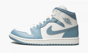 Nike Air Jordan 1 MID 'UNC' Naisten Kengät Sininen Valkoinen | 816DWXBEY