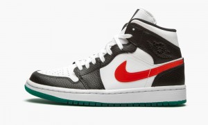 Nike Air Jordan 1 Mid 'Alternate Swooshes' Naisten Kengät Mustat Punainen Valkoinen | 765VUINAL