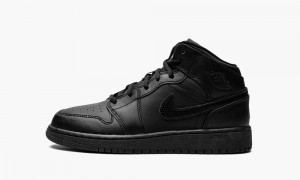 Nike Air Jordan 1 Mid 'BLACK/WHITE' Lasten Kengät Mustat Valkoinen | 634PRSNYZ