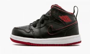Nike Air Jordan 1 Mid BT Lasten Kengät Mustat Valkoinen Punainen | 804BPCTHD