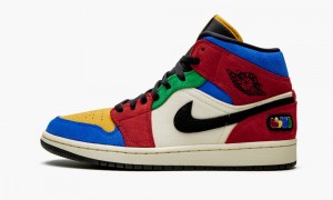 Nike Air Jordan 1 Mid 'Blue The Great - Fearless' Miesten Kengät Monivärinen | 910BYEJWN