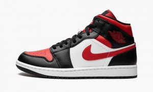 Nike Air Jordan 1 Mid 'Bred Varvas' Miesten Kengät Valkoinen Mustat Punainen | 104BMATPY