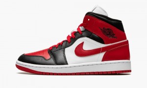 Nike Air Jordan 1 Mid 'Bred Varvas' Naisten Kengät Mustat Punainen | 851FVKWAT