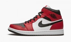 Nike Air Jordan 1 Mid 'Chicago Black Varvas' Miesten Kengät Punainen Mustat | 147AYNTCH