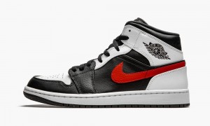 Nike Air Jordan 1 Mid 'Chile Red' Miesten Kengät Mustat Punainen Valkoinen | 597RJGKLP