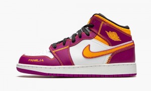 Nike Air Jordan 1 Mid DOD 'Day of the Dead' Lasten Kengät Violetit Valkoinen Kultaiset | 163BZEWMR