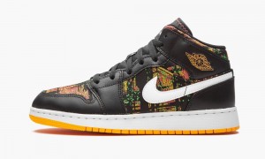 Nike Air Jordan 1 Mid GS 'Black / Laser Orange' Lasten Kengät Mustat Valkoinen Oranssi | 761SCMGLP