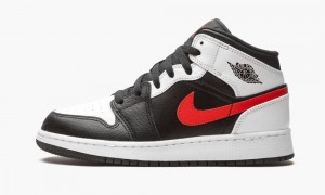 Nike Air Jordan 1 Mid GS 'Chile Red' Lasten Kengät Mustat Punainen Valkoinen | 301RUZNQB