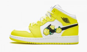 Nike Air Jordan 1 Mid GS 'Dynamic Yellow' Lasten Kengät Keltainen Mustat Valkoinen | 634OZULWD