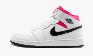 Nike Air Jordan 1 Mid GS 'Hyper Pink' Lasten Kengät Valkoinen Mustat Pinkki | 981YKEZWH