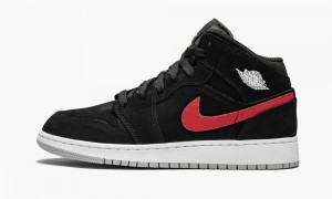 Nike Air Jordan 1 Mid (GS) Lasten Kengät Mustat Punainen | 825JRFADZ