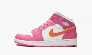Nike Air Jordan 1 Mid (GS) Lasten Kengät Oranssi Valkoinen | 205KZWLQP
